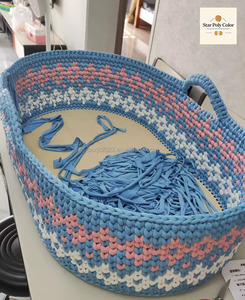 Panier de rangement au Crochet en gros <span class=keywords><strong>Star</strong></span> de haute qualité berceau pour bébé tissé à la main moderne avec matériau en tissu de matelas imperméable - Product Image 2