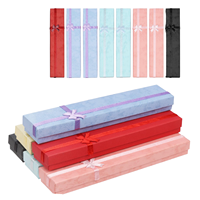 Boîtes cadeaux rectangulaires portables prêtes à être expédiées, avec ruban et nœud, en carton, pour colliers et bracelets longs