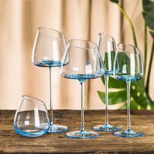 Calici Moderni in Cristallo Soffiato a Mano per <span class=keywords><strong>Vino</strong></span> <span class=keywords><strong>e</strong></span> Champagne, <span class=keywords><strong>Bicchieri</strong></span> Rosa <span class=keywords><strong>e</strong></span> Blu per Matrimoni, Feste <span class=keywords><strong>e</strong></span> Ristoranti - Product Image 1