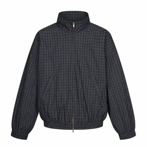 Veste à double fermeture éclair en coton à carreaux rétro de haute qualité, coupe ample, style streetwear, vente en gros personnalisée pour hommes - Product Image 1