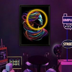 <span class=keywords><strong>Cuadro</strong></span> de Arte con Marco de Neón Estilo RGB para Decoración de Pared de Sala de Juegos, Pintura de Luz LED Creativa y Personalizable, Decoración del Hogar - Product Image 6