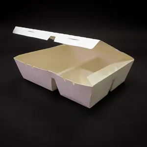 Đưa ra thực phẩm container, Kraft nâu giấy thực phẩm để đi hộp bị rò rỉ mỡ kháng dùng một lần tông Hộp Ăn Trưa cho phục vụ ăn uống