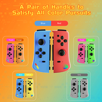 Manette sans fil Joycon RGB privée pour Switch et PC avec bouton Turbo et moteur de vibration