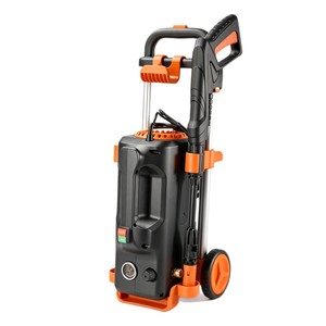 Hidrolavadora Eléctrica Vertical de 220V, Alta Potencia, Portátil, para Limpieza de Autos, Cuerpo de Plástico Negro con Ruedas y Manguera - Product Image 2