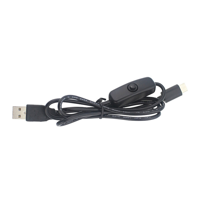 AISmartgoo Raspberry Pi 4B 5V3A Power Adapter Cable Type-C USB Interface with Switch Button Power Cord 1 Meter New Arrive