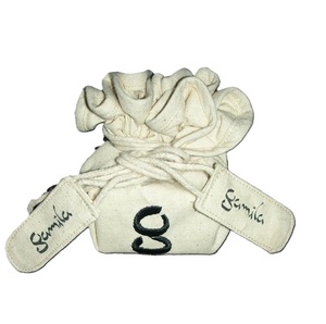 Bolsa impermeable forrada de vinilo de diseño exclusivo, tela ecológica, diseño personalizado, bolsa de embalaje de jabón con cordón de algodón de forma redonda - Product Image 1