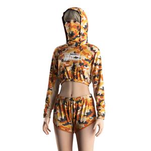 Haut court de pêche pour femme avec capuche ergonomique, protection solaire UPF50+, tissu respirant à séchage rapide pour un confort maximal - Product Image 1