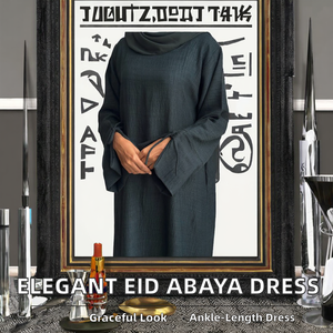 Robes élégantes pour femmes, nouvelles robes modestes pour l'Aïd, respirantes, abaya fermée, nœuds papillon, manches longues, poignets pour le printemps, l'été, l'automne, islamique - Product Image 2