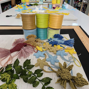 600m 330g nhiều màu mới Crochet tay đan 3cm <span class=keywords><strong>PP</strong></span> Raffia sợi nhuộm mô hình dây tóc dệt có độ bền cao chủ đề - Product Image 5