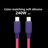 Gel de Silicona de Textura Fina y Color Degradado para Cable de Carga Compatible con iPhone 15/16 y Dispositivos Android