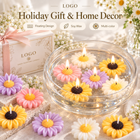 Lilin Kedelai Wangi Beraroma Bunga Buatan Tangan, Lilin Bunga Daisy Warna-warni untuk Hadiah Hari Valentine, Diwali, Paskah, dan Liburan