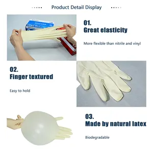 PidegreeAQL1.5生分解性ラテックス手袋使い捨て非テクスチャード医療用手袋マレーシアからの卸売価格