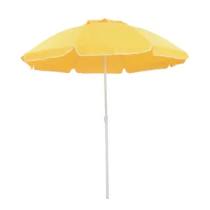 6.5FT China Günstige gelbe feste Sonnenschirme im Freien für Patio Beach Shade Umbrella mit Stoff-oder PVC-Tasche