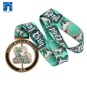 Usine personnalisée en alliage de zinc tourner médaille avec ruban - Product Image 6