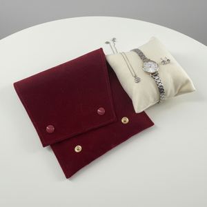 Pochette de rangement pour montre personnalisée avec logo, en velours de luxe, pour voyage, maison, boîte à montre individuelle - Product Image 2