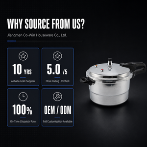 Casserole à pression en aluminium avec base multicouche, couvercle à clipser, poignée résistante à la chaleur, compatible avec les cuisinières à gaz et à <span class=keywords><strong>induction</strong></span>, 3L-20L - Product Image 5