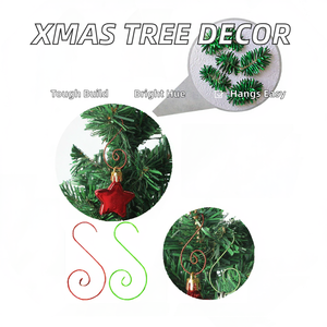 Décoration d'arbre de Noël Crochets suspendus en fil métallique Cintres d'ornement de fête en forme de S avec graphiques imprimés UV - Product Image 2