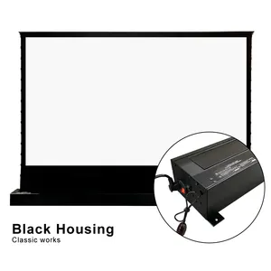 VIVIDSTORM 100 Inch S Electric Floor Screen With Cinema White Screen PVC Material Portable Tv Projector Screen For Cinema