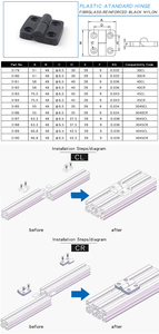 Black 30CR 30x30 mm <strong>Plastic</strong> Nylon Lift-off <strong>Hinge</strong> Removable <strong>Hinge</strong> for t Slot Aluminum Profile#3180 - Product Image 6