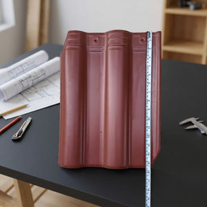 Tuile de toit en argile romaine ondulée rouge traditionnelle 100 cm, imperméable, pour usage extérieur - Product Image 4