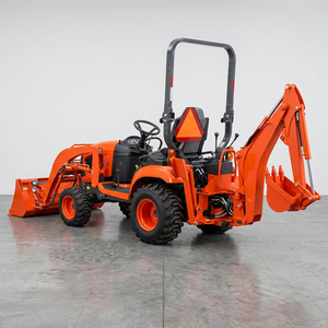 Mini-tracteur Kubota BX23S avec pelle rétrocaveuse et chargeur frontal tout-en-un, pompe hydraulique MOOG, capacité de charge nominale de 9 tonnes et moteur - Product Image 1