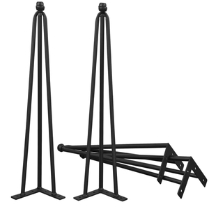 Heavy Duty pas cher meubles milieu du siècle piédestal café à manger métal acier épingle à cheveux jambes - Product Image 2