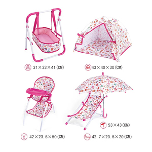 Nueva venta al por mayor encantadora muñeca cochecito de juguete lindo modelo combinación 5 en 1 juego de simulación House14 pulgadas muñecas de plástico - Product Image 5