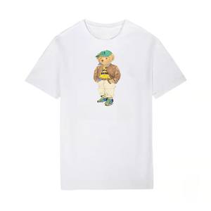 T-shirt décontracté en coton pour <span class=keywords><strong>femme</strong></span> <span class=keywords><strong>Lauren</strong></span>, col rond, manches courtes, motif ours, tricot respirant pour l'été - Product Image 4