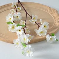 Branche artificielle de fleur de pêcher en soie, branche unique de fleur de prunier ou de cerisier pour décoration de mariage, de maison et photographie en extérieur