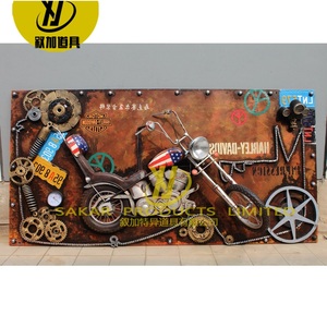 Metallo ferro <span class=keywords><strong>auto</strong></span> classica per la barra di casa dipinta a mano scultura motociclistica Harley modello di moto per la decorazione Vintage muro Staute - Product Image 5
