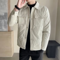 Veste matelassée légère et chaude pour homme, col chemise, boutonnée, décontractée, coupe ajustée, pour l'hiver