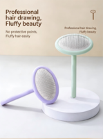 Brosse démêlante pour animaux de compagnie, brosse de toilettage pour chat et chien à picots souples, brosse ergonomique pour éliminer les poils morts pour poils bouclés, respectueuse de la peau