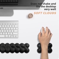 Support de clavier transfrontalier avec repose-poignets en mousse à mémoire de forme et tapis de souris, série Cloud Légère pour usage bureautique