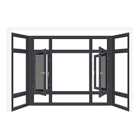 Ventana Abatible Lateral de Aluminio Moderna y Duradera, Impermeable, Insonorizada, Resistente a Huracanes, Tamaño Personalizado para Baño y Casa