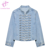 Loveda Grosir 2027 Kedatangan Baru Musim Gugur dan Musim Dingin Pakaian Wanita Fashion Outdoor Gaya Napoleon Hiasan Kancing Jaket Slim Fit