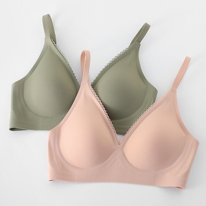 Soutien-gorge de sport japonais sans couture, col en V, sans armatures, grande taille, pour femmes corpulentes - Product Image 2