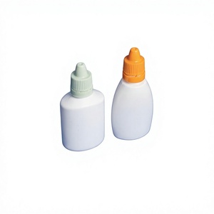 White Flat Plastic <b>Dropper</b> <b>Bottles</b> Wholesale with Customized Color Caps - Product Image 1
