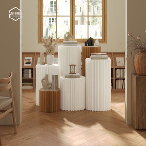 Support de <span class=keywords><strong>colonne</strong></span> en nid d'abeille en papier recyclable Affichage cylindrique rotatif à 360 ° pour la décoration de magasin de détail - Product Image 6