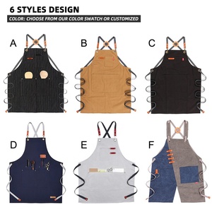 Tạp Dề Chéo Vải <span class=keywords><strong>Cotton</strong></span> CHANGRONG Logo Tùy Chỉnh Đàn Ông Phụ Nữ Đầu Bếp Bồi Bàn Nghệ Sĩ Barista Cafe Shop Bar Nhà Hàng Tạp Dề Làm Việc - Product Image 6