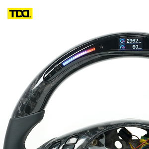 Volant en cuir suédé italien personnalisé TDD, en fibre de carbone forgée, compatible avec BMW E46 M3 M5 E46 E39 X5 E53 Z3 E36 - Product Image 4