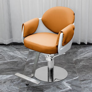 Sillón de Barbería con Base de Acero Inoxidable Plateado, Silla de Fibra de Vidrio Personalizable con Color y Logotipo para Barbería - Product Image 3