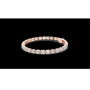 Bracelet en argent sterling avec diamant de laboratoire taille émeraude élégant - Bijou scintillant de luxe pour femme, mariage, fête et cadeau - Product Image 3