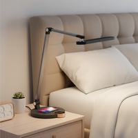 Lampe de bureau LED postmoderne à intensité variable progressive, avec charge sans fil, panneau latéral flexible et pliable, éclairage latéral DC