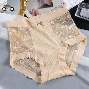 Ropa interior <span class=keywords><strong>de</strong></span> mujer Sexy con cintura en V Pantalones cortos Ropa interior para mujer <span class=keywords><strong>Encaje</strong></span> Cintura alta Bragas descaradas - Product Image 5