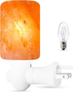 Tinh thể tự nhiên Himalaya Tay Chạm Khắc Đá Muối dẫn Đèn 7W Plug-in tường ánh sáng với chuyển đổi ánh sáng ban đêm phòng ngủ - Product Image 2