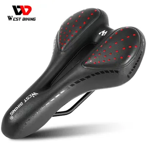 WEST BIKING Bike Waterproof Soft Cushion Saddle Fast Riding Damping ErgonomicSeat Professional Breathable Leather Bicycle Saddle