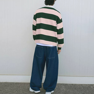 <span class=keywords><strong>Felpa</strong></span> da Rugby <span class=keywords><strong>a</strong></span> manica lunga in cotone 100% oversize, nuovo Design, <span class=keywords><strong>Polo</strong></span> da uomo in maglia peluche <span class=keywords><strong>a</strong></span> righe - Product Image 3