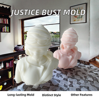 Déesse romaine grecque Justice buste Silicone moules résine Art Sculpture cire outil bougie gâteau aveugle dame Justice Statue moule époxy