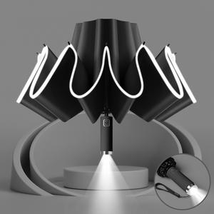 Ombrello parasole pieghevole automatico retromarcia ombrello esterno promozionale con luce Led - Product Image 6