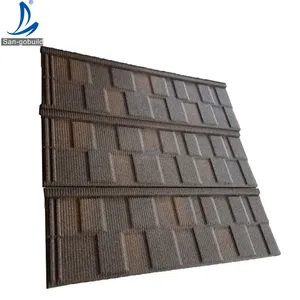 Ghana Stone Chips Coated Steel Roof Shingles Super Tile Roofing Supplier 1340*420 mm